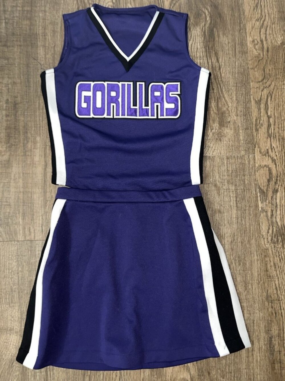 Cheerleader Uniform Outfit Costume Adult Gorillas 34-36 Top 27-29" Skirt Purple